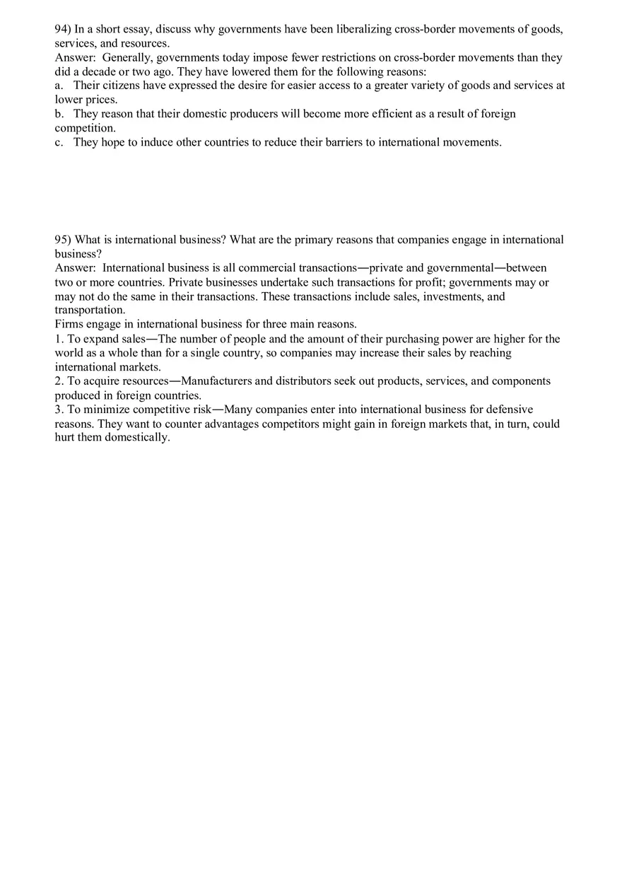 Globalization and International Business Answer Key Part 2 - Page 13
