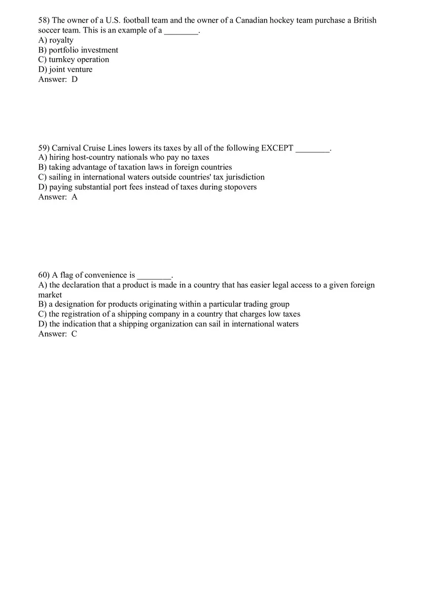 Globalization and International Business Answer Key Part 2 - Page 2