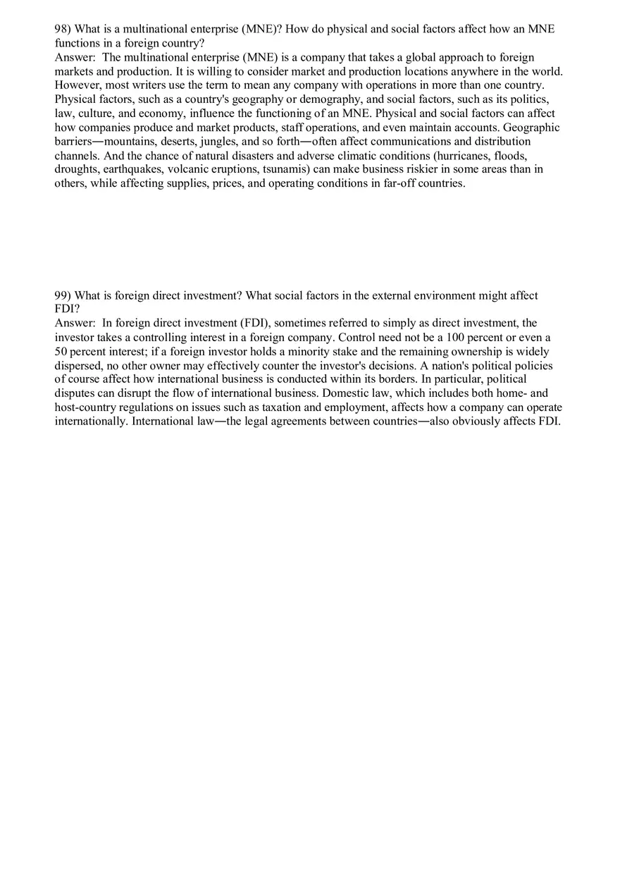 Globalization and International Business Answer Key Part 2 - Page 4