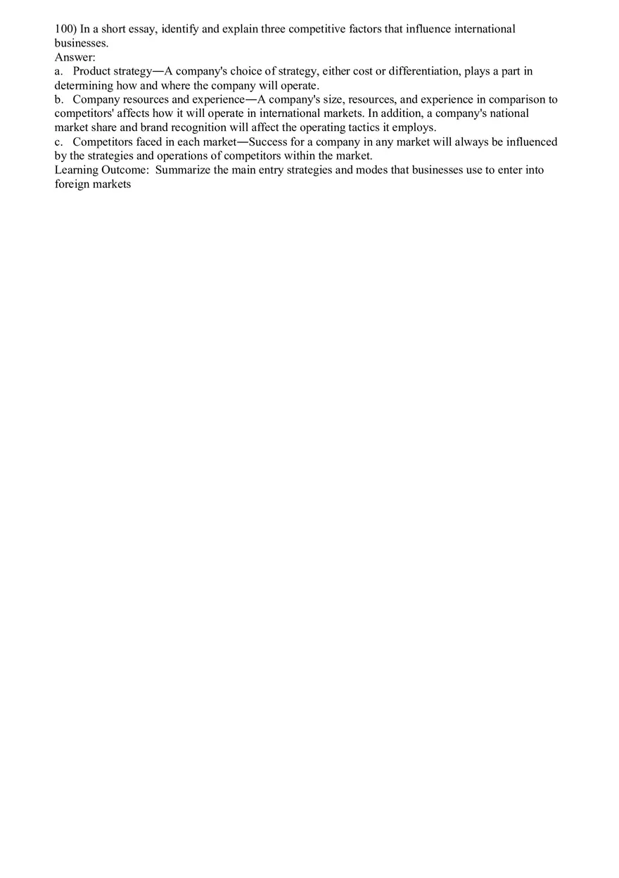 Globalization and International Business Answer Key Part 2 - Page 5
