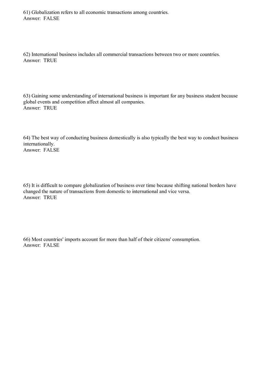 Globalization and International Business Answer Key Part 2 - Page 6