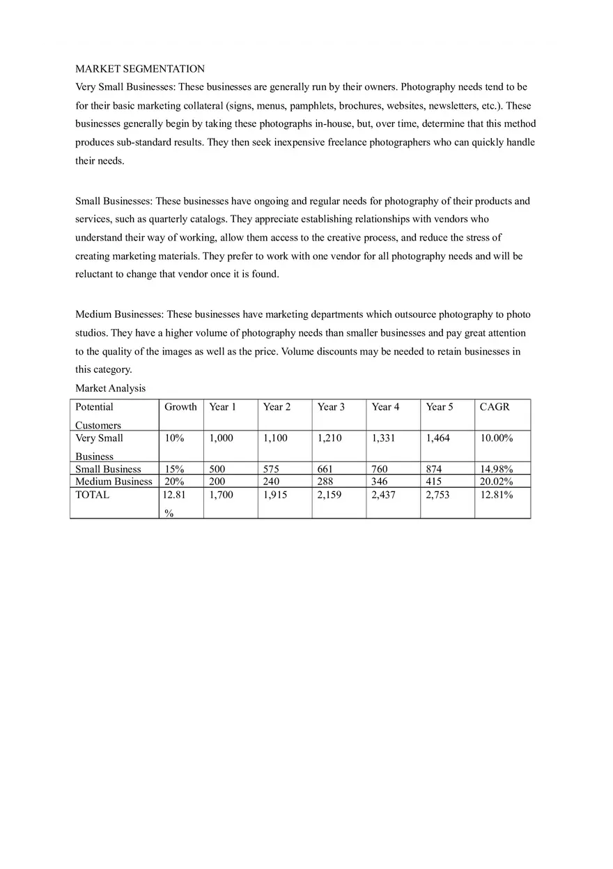 Pixel Commercial Photography Business Plan - Page 9