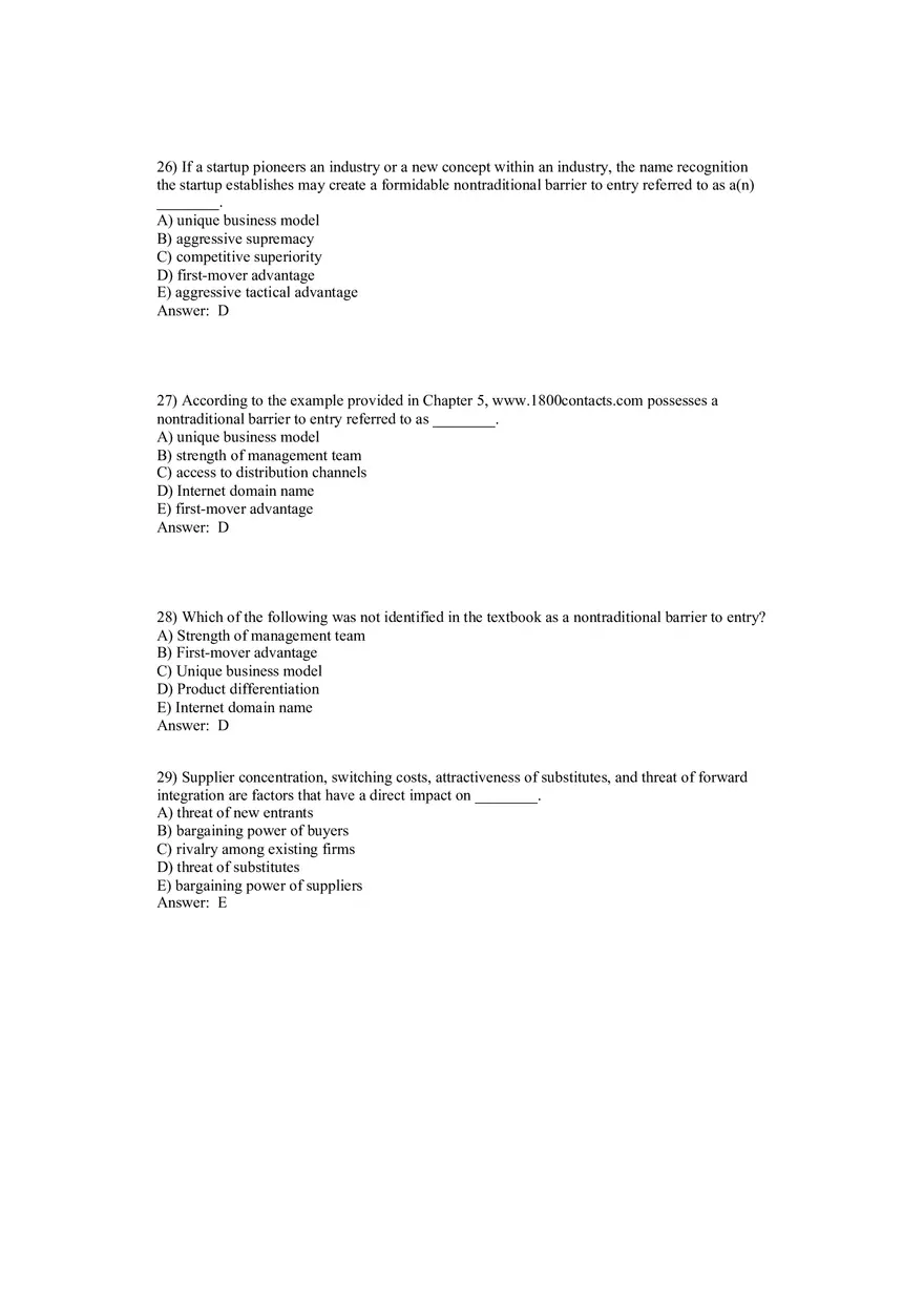 Entrepreneurship - Successfully Launching New Ventures Answer Key Part 1 - Page 8