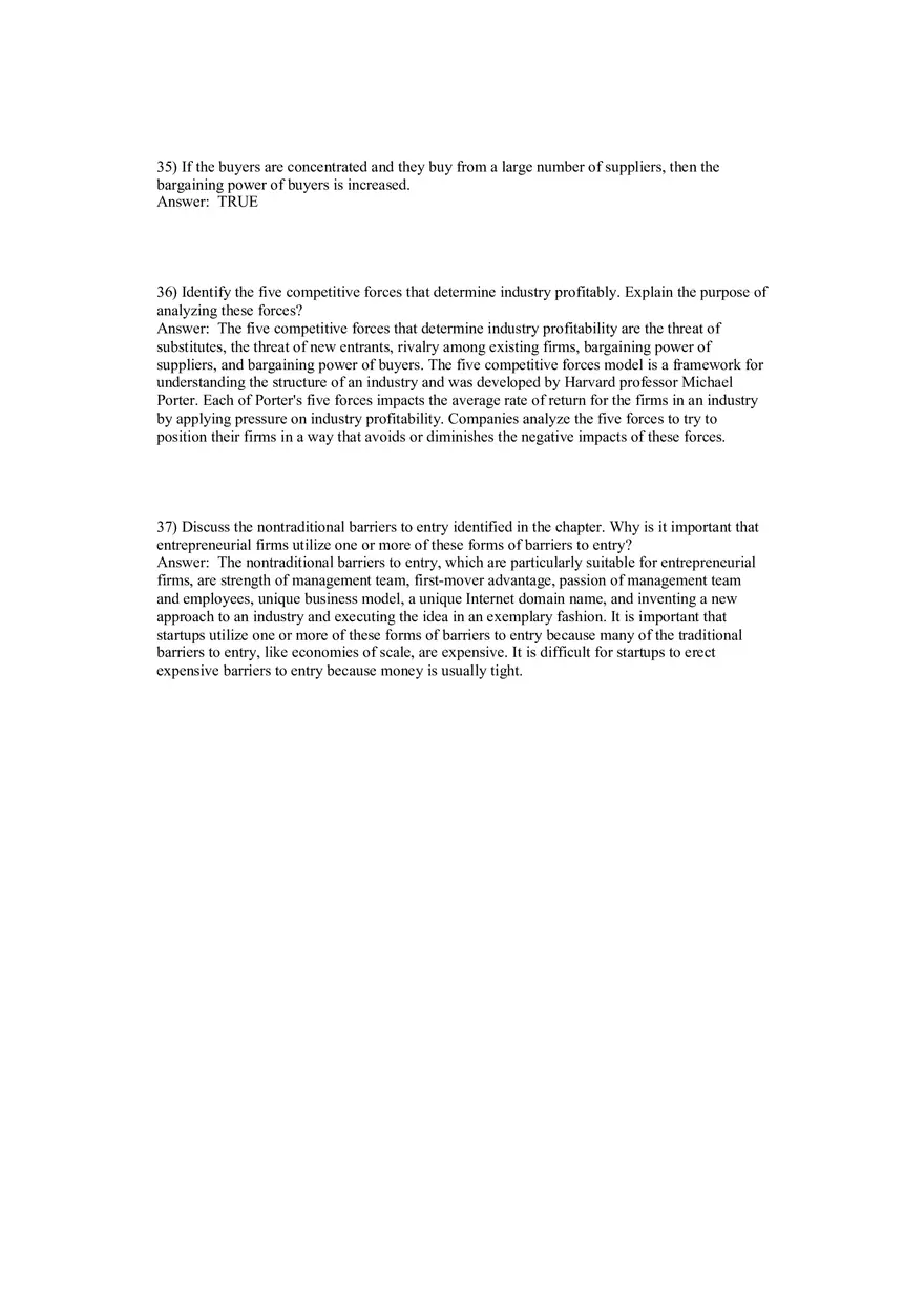 Entrepreneurship - Successfully Launching New Ventures Answer Key Part 1 - Page 10