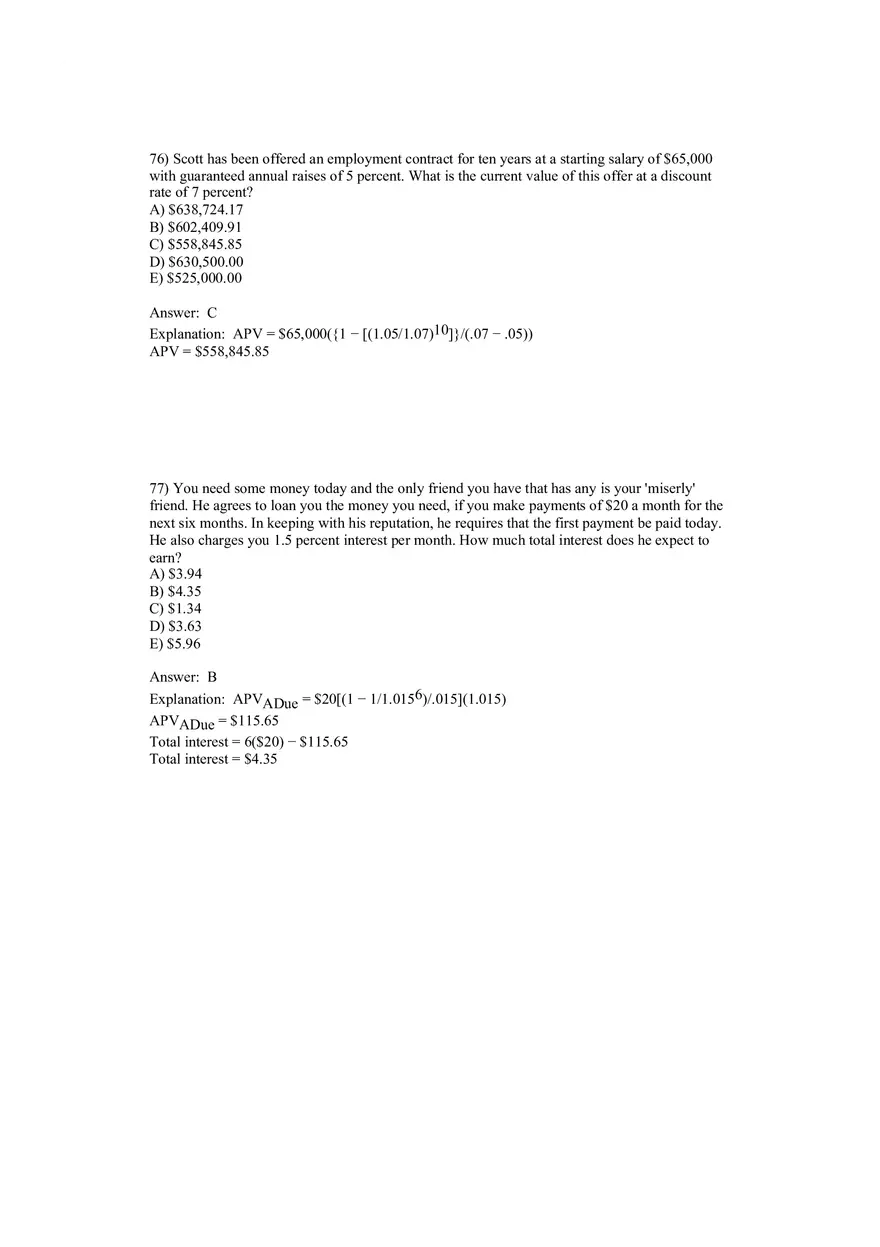 Corporate Finance Discounted Cash Flow Valuation Answer Key 4 - Page 8