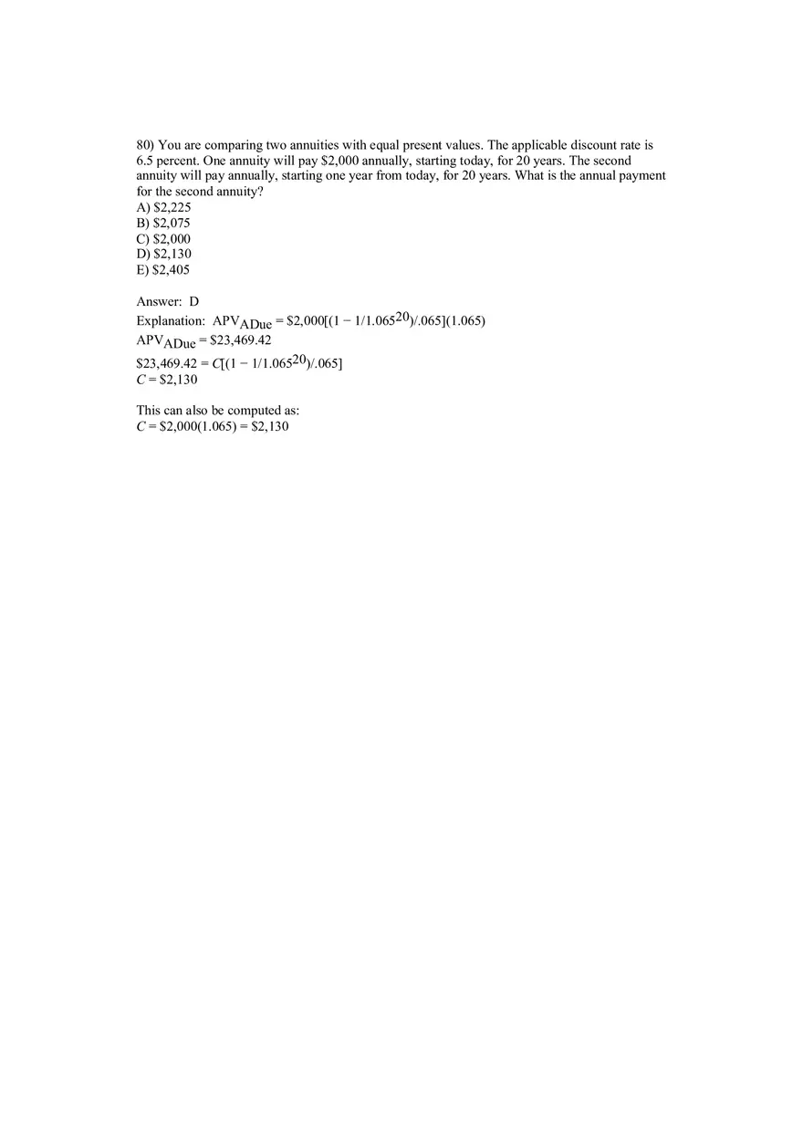 Corporate Finance Discounted Cash Flow Valuation Answer Key 4 - Page 10