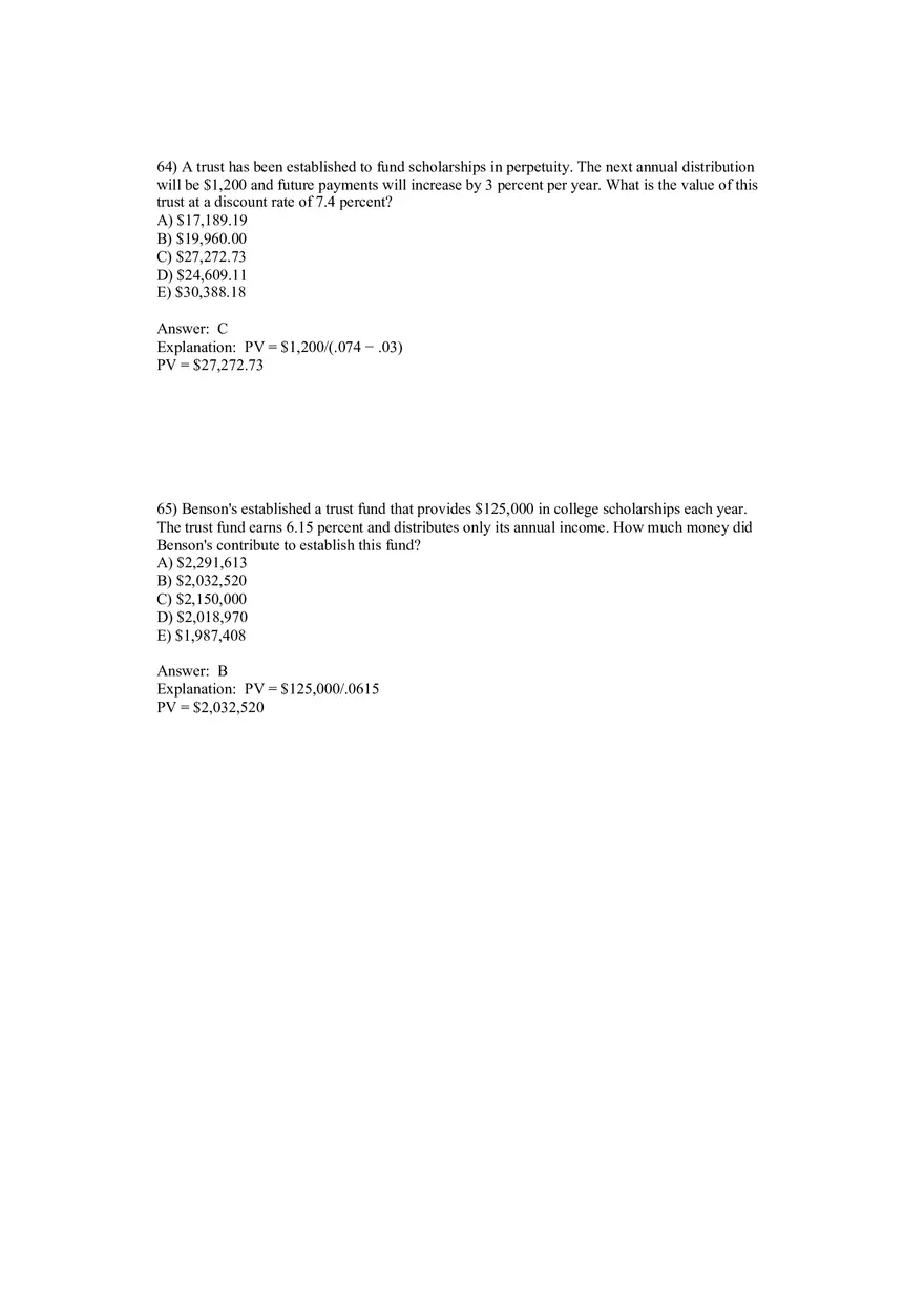 Corporate Finance Discounted Cash Flow Valuation Answer Key 4 - Page 2