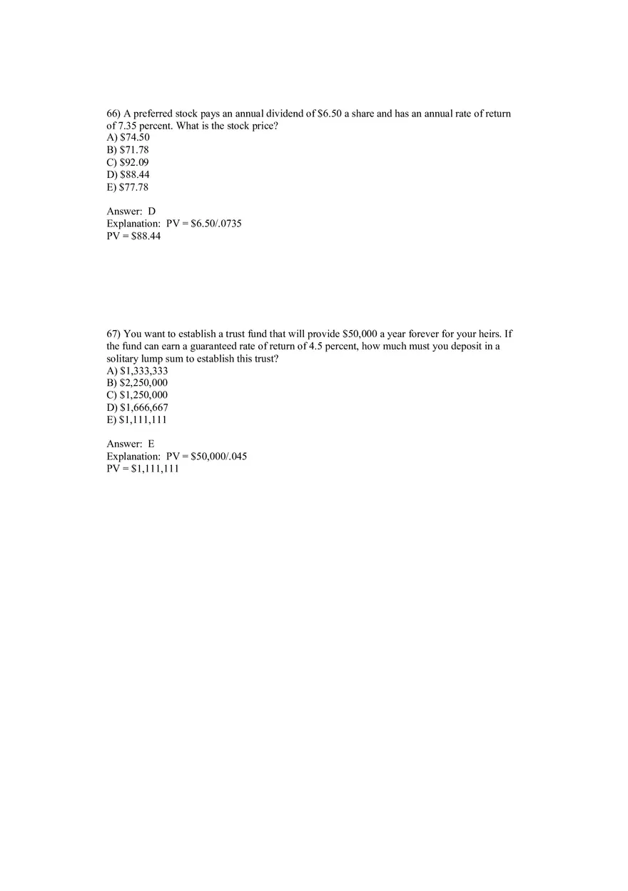 Corporate Finance Discounted Cash Flow Valuation Answer Key 4 - Page 3
