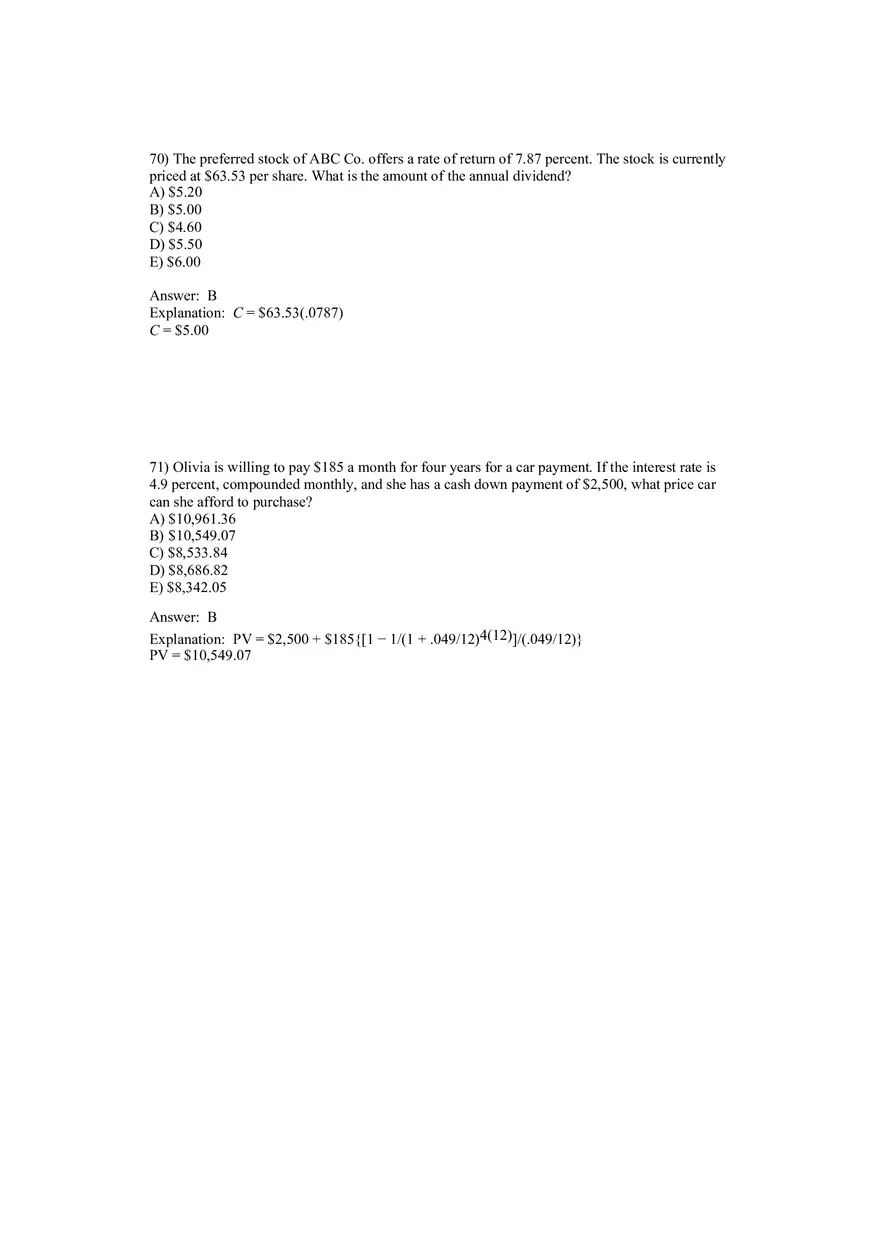 Corporate Finance Discounted Cash Flow Valuation Answer Key 4 - Page 5