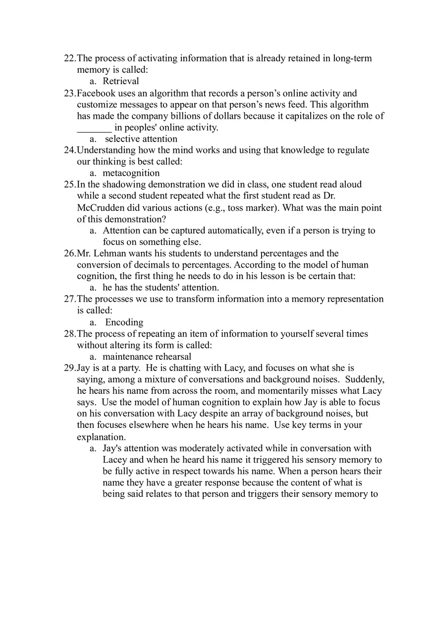 Memory Systems and Aligned Instruction in Learning Study Guide - Page 11