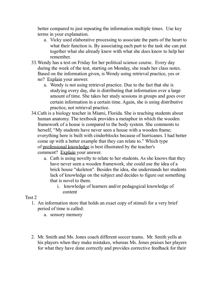 Memory Systems and Aligned Instruction in Learning Study Guide - Page 13