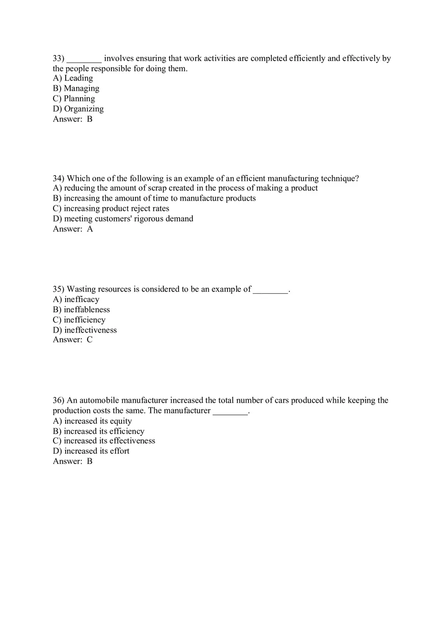 Managers and You in the Workplace Answer Key Part 2 - Page 1