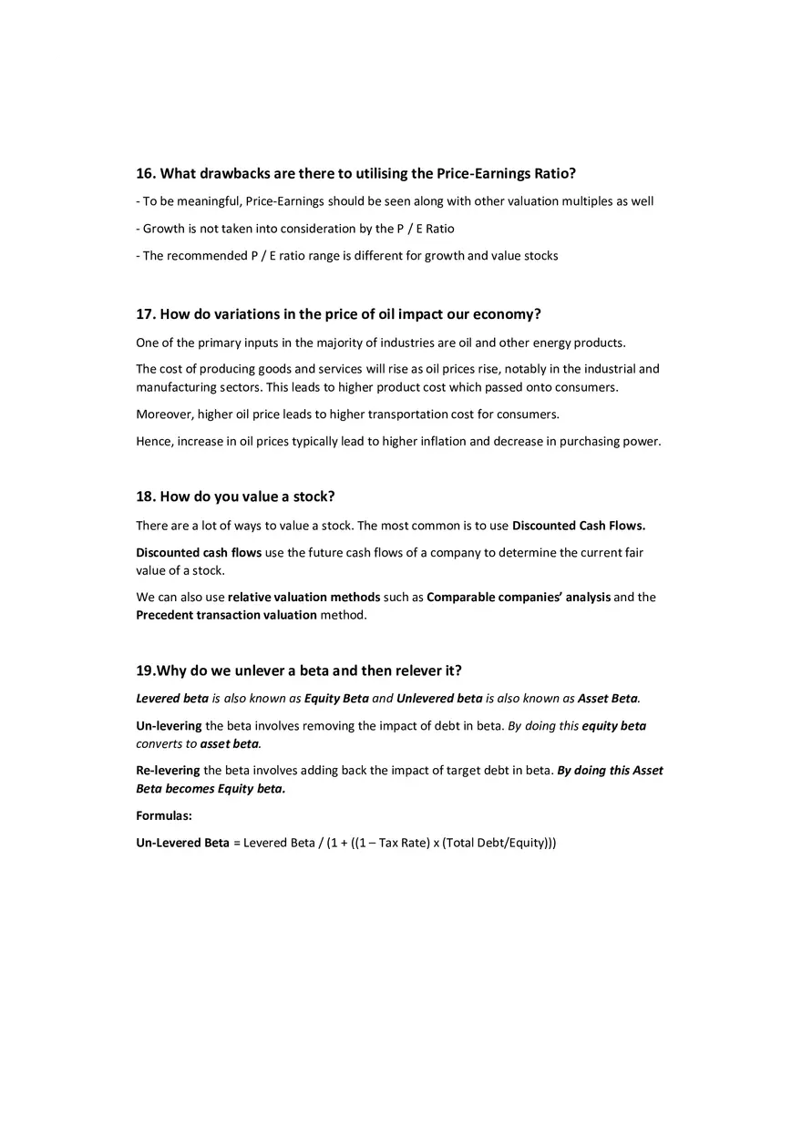 Most Asking Equity Research Interview Questions and Answer - Page 7
