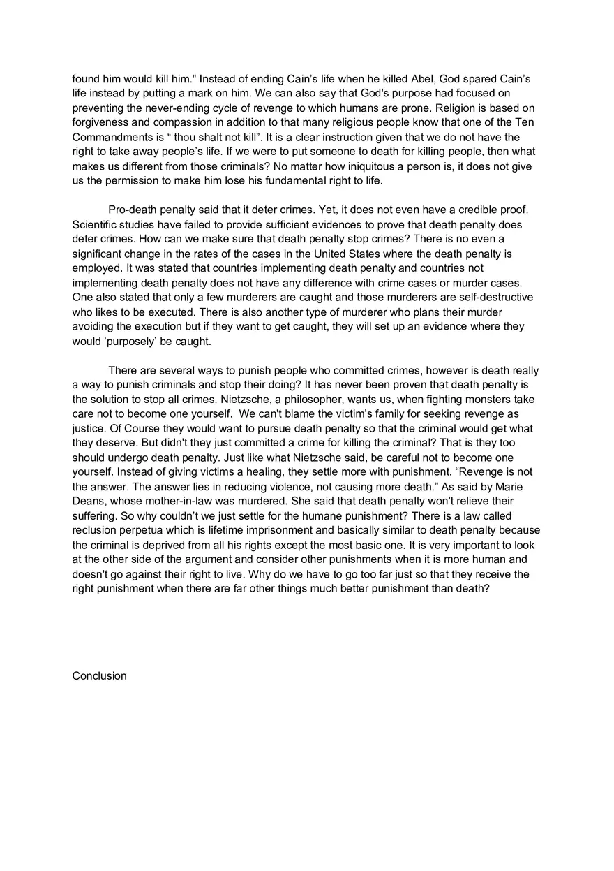 ANTI Death Penalty Argumentative Essay - Page 3