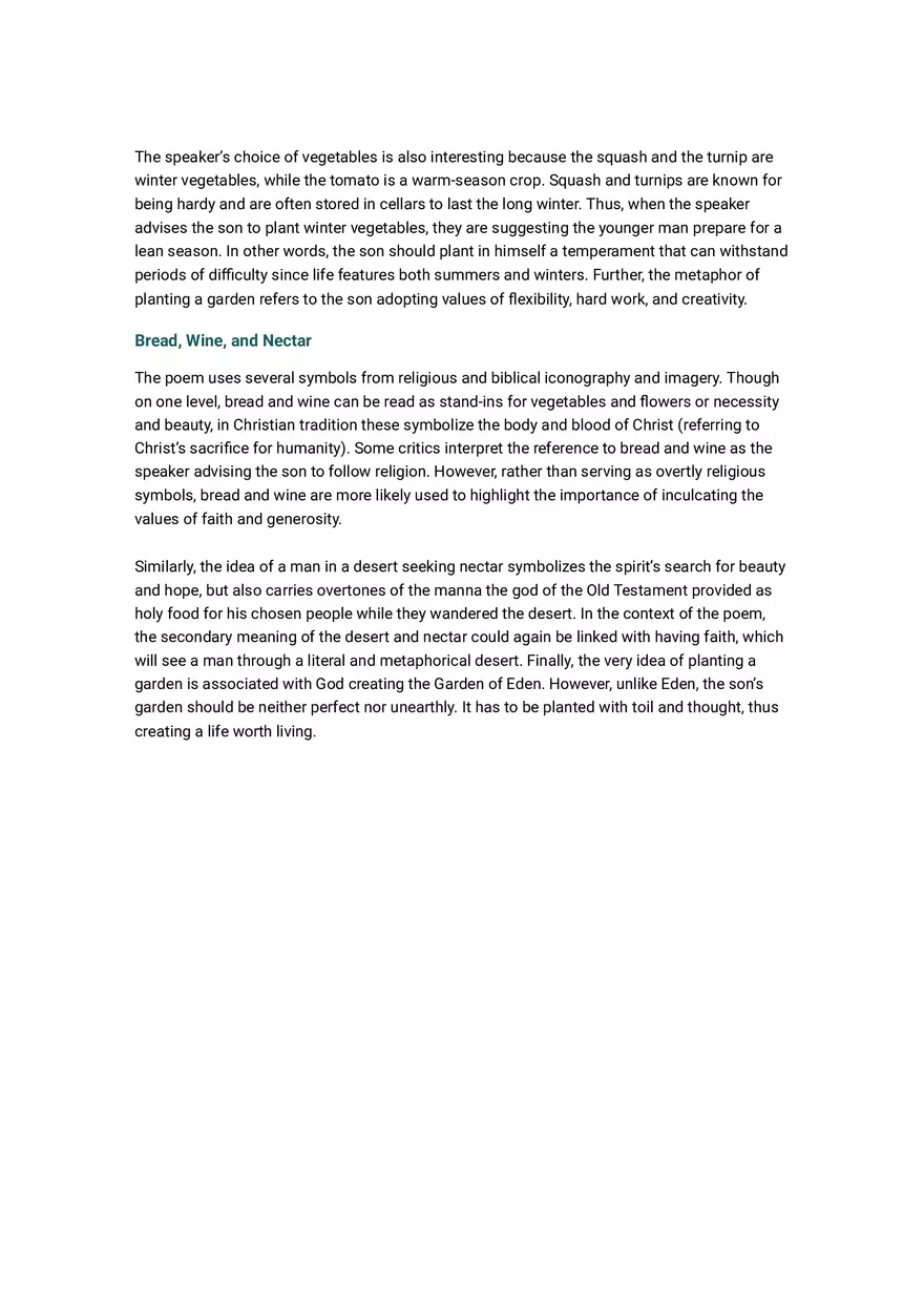 Advice to My Son Summary and Analysis - Page 3