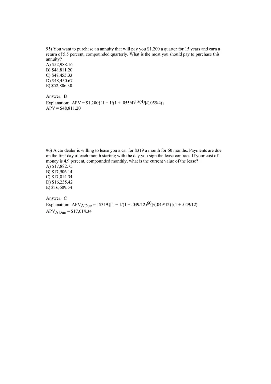 Corporate Finance Discounted Cash Flow Valuation Answer Key 5 - Page 8