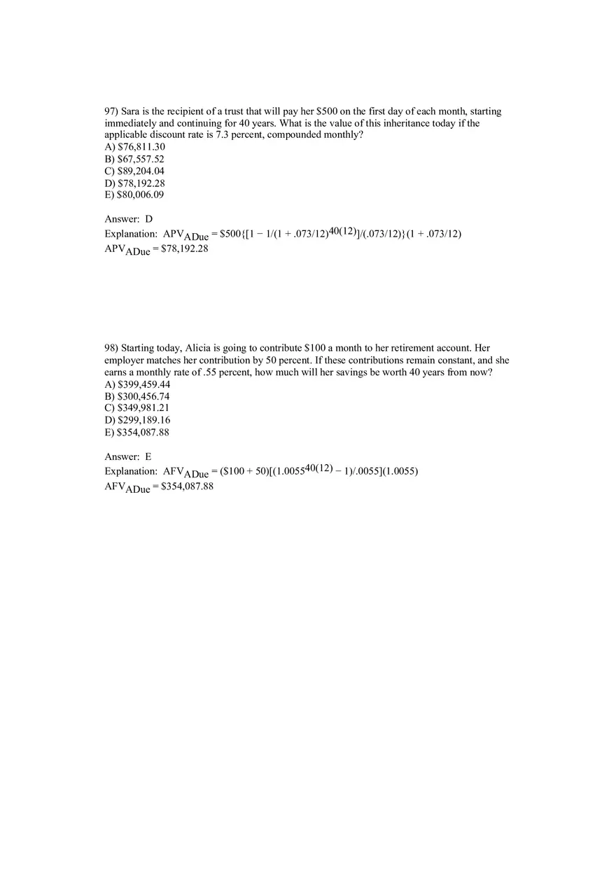 Corporate Finance Discounted Cash Flow Valuation Answer Key 5 - Page 9
