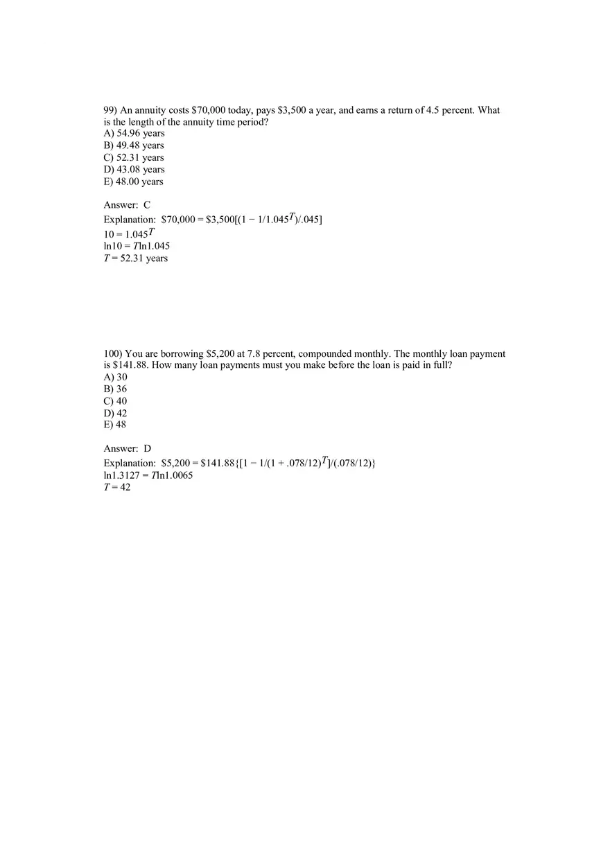Corporate Finance Discounted Cash Flow Valuation Answer Key 5 - Page 10