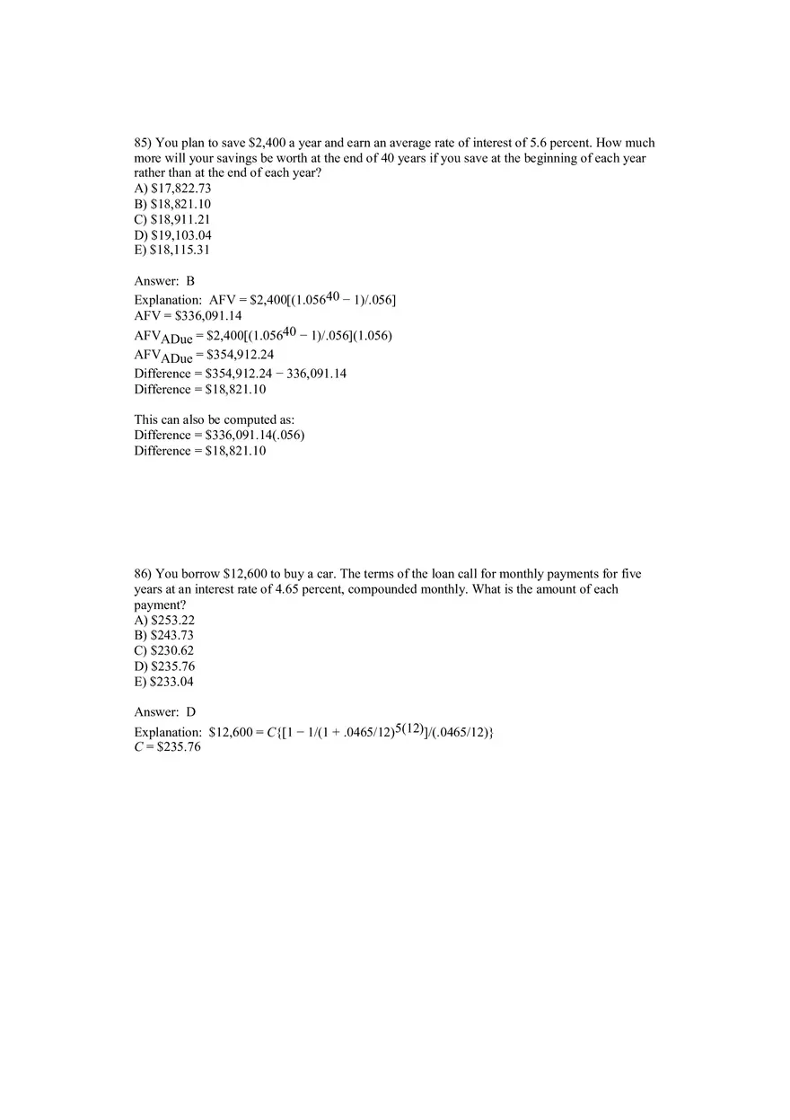 Corporate Finance Discounted Cash Flow Valuation Answer Key 5 - Page 3
