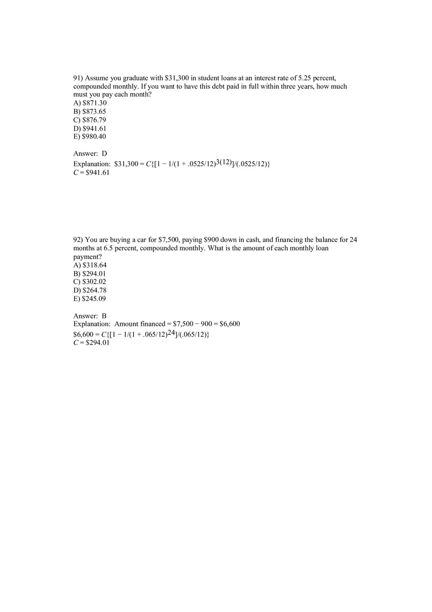 Corporate Finance Discounted Cash Flow Valuation Answer Key 5 - Page 6