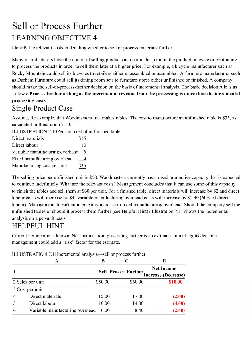 Sell or Process Further - Page 1