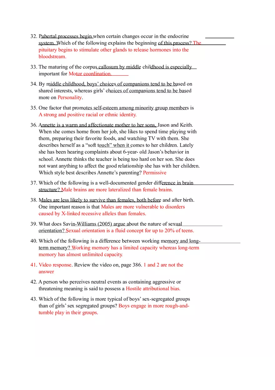 Exam 1 Answers - Cognitive and Moral Development in Childhood - Page 4