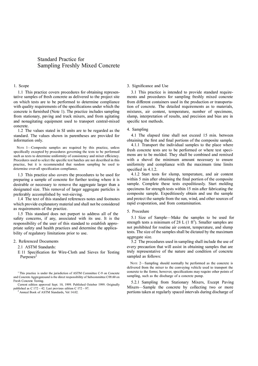 Sampling Freshly Mixed Concrete - Page 1