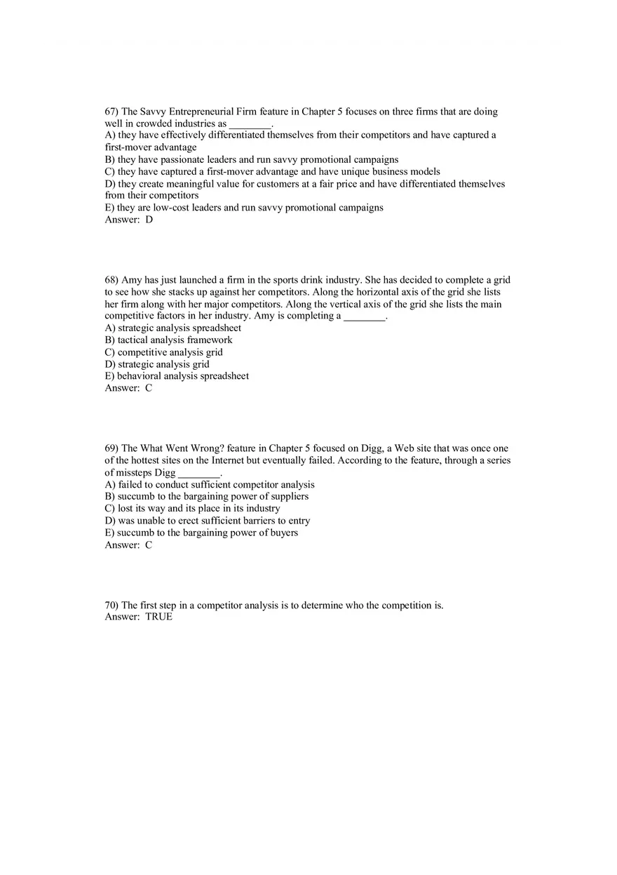 Entrepreneurship - Successfully Launching New Ventures Answer Key Part 2 - Page 9