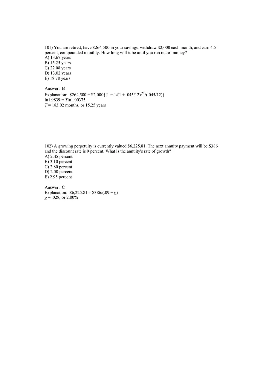 Corporate Finance Discounted Cash Flow Valuation Answer Key 6 - Page 1