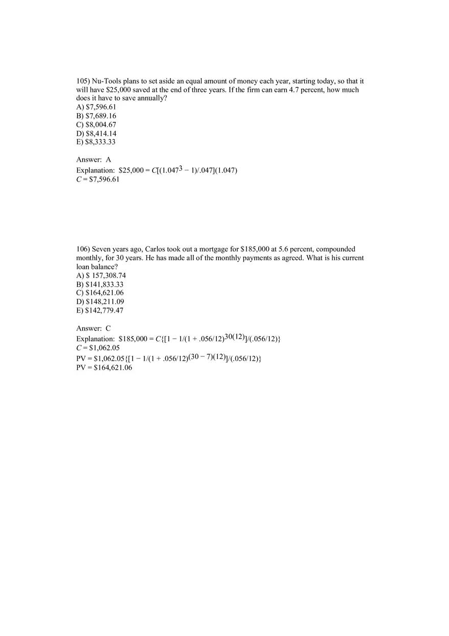 Corporate Finance Discounted Cash Flow Valuation Answer Key 6 - Page 3
