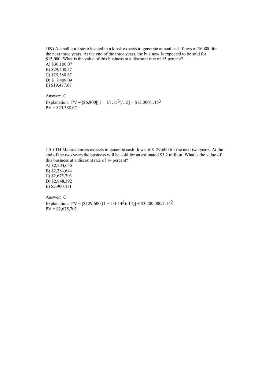 Corporate Finance Discounted Cash Flow Valuation Answer Key 6 - Page 5