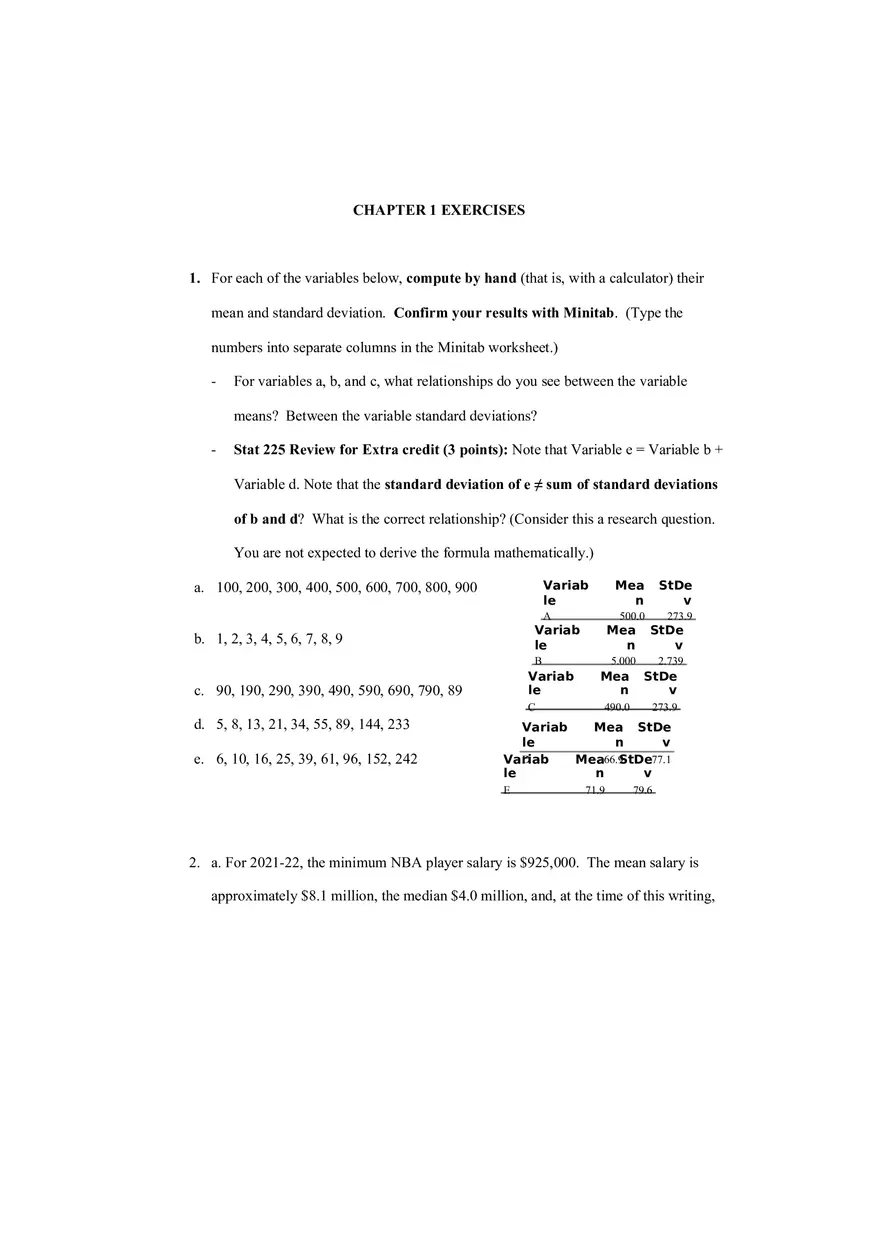 Business Statistics Homework 18 Answesr - Page 1