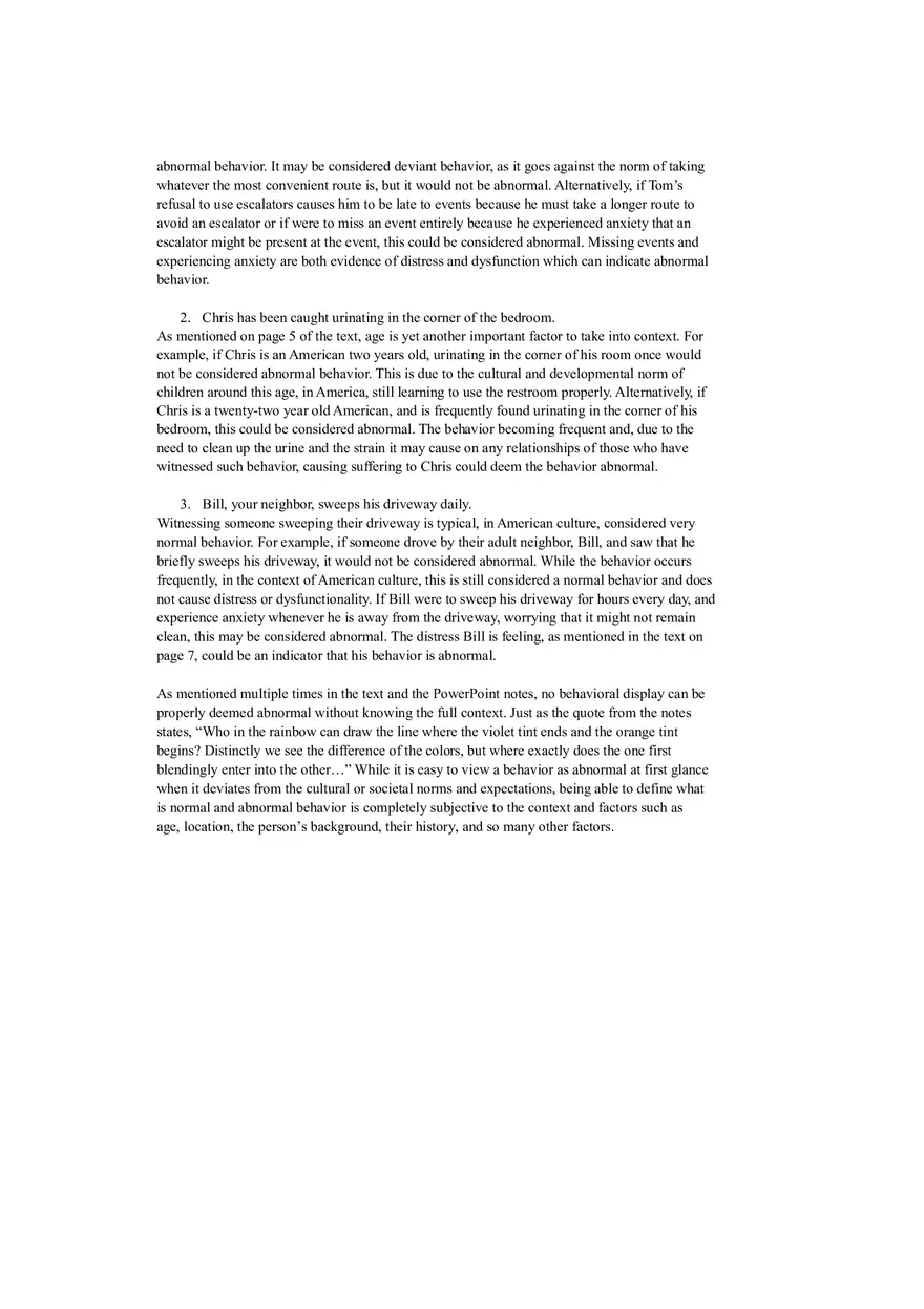 Distinguishing Normal and Abnormal Behavior in Psychology - Page 2