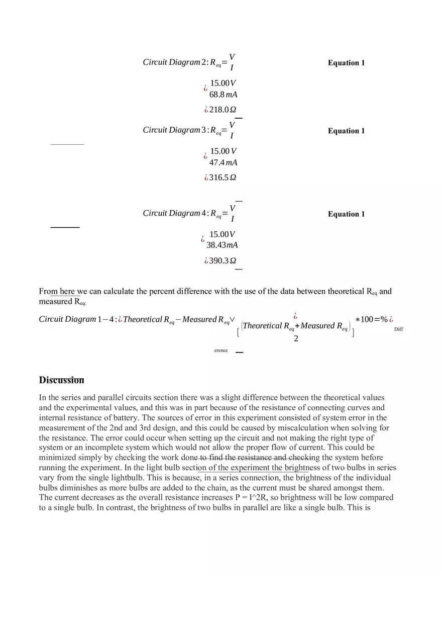 Series and Parallel Circuits Lab Report - Page 7