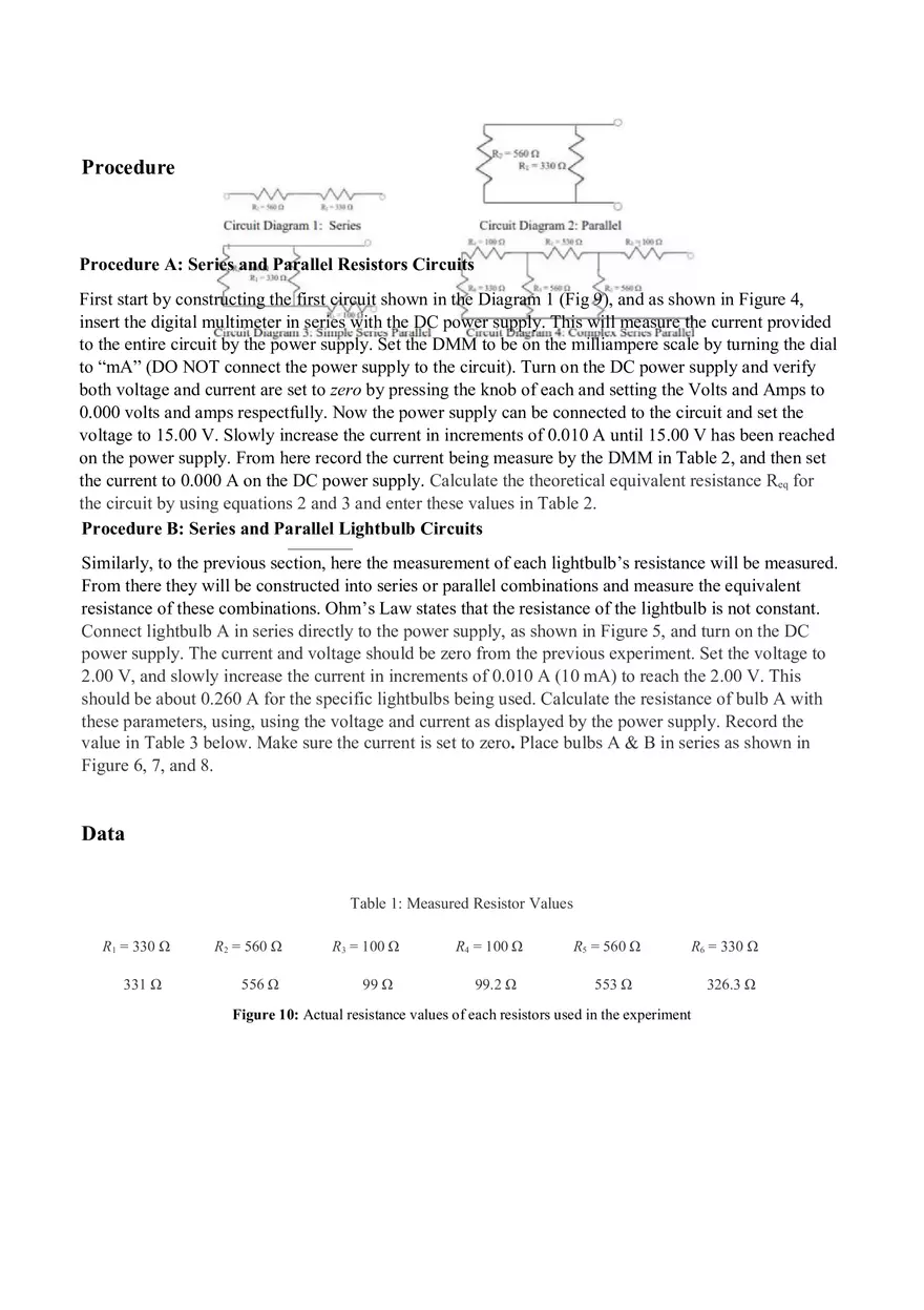 Series and Parallel Circuits Lab Report - Page 4