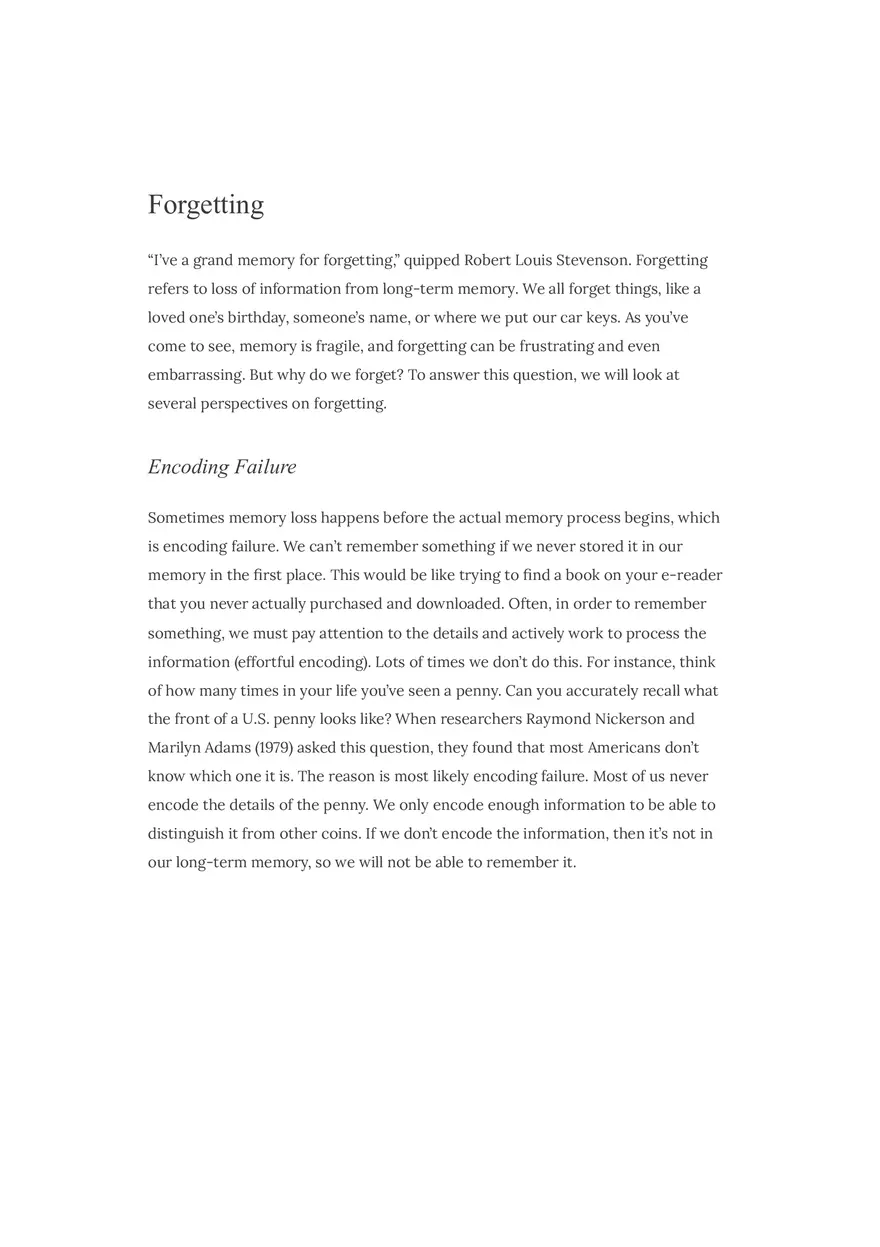 Causes of Forgetting Encoding Failure - Page 1