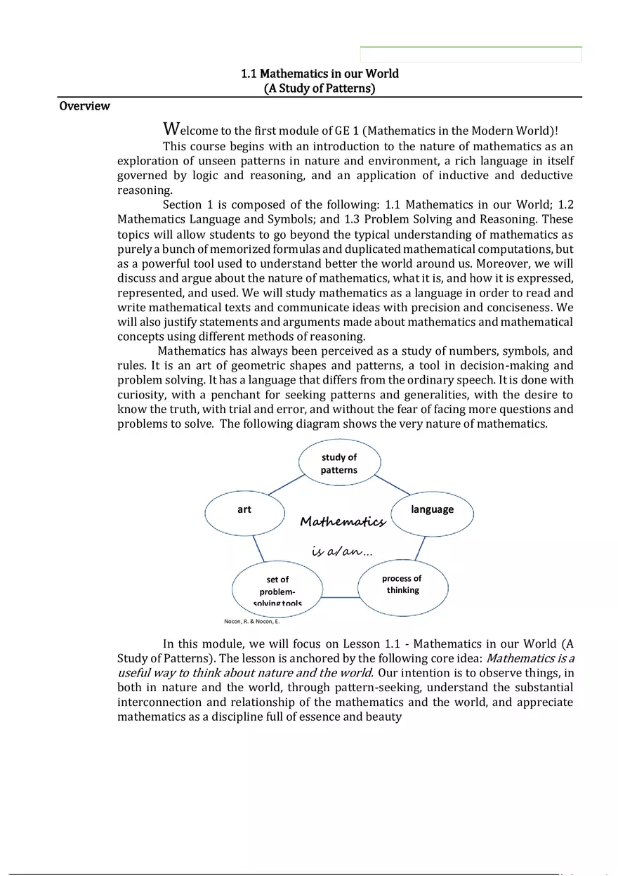 Math in the Modern World (Sequences) - Page 1
