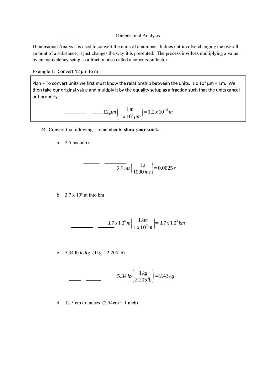 Accuracy and Precision Chapter 1 Exercises Key - Page 13