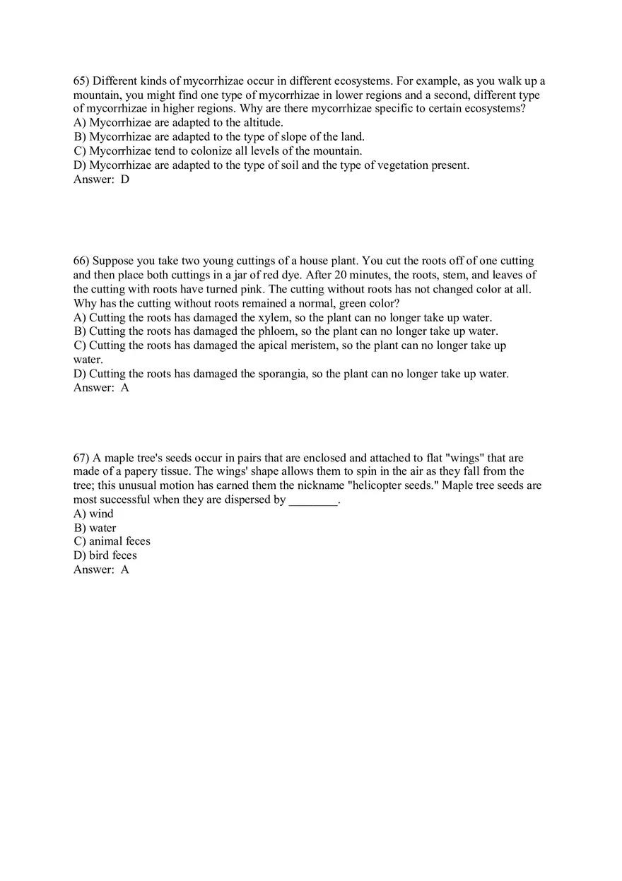 The Evolution of Plant and Fungal Diversity Answer Key 47-71 + Bonus - Page 8