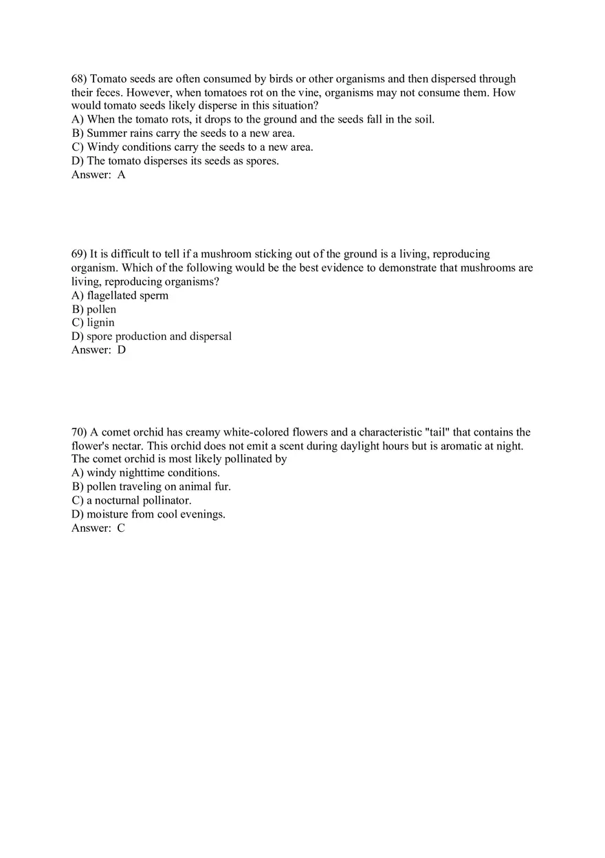The Evolution of Plant and Fungal Diversity Answer Key 47-71 + Bonus - Page 9