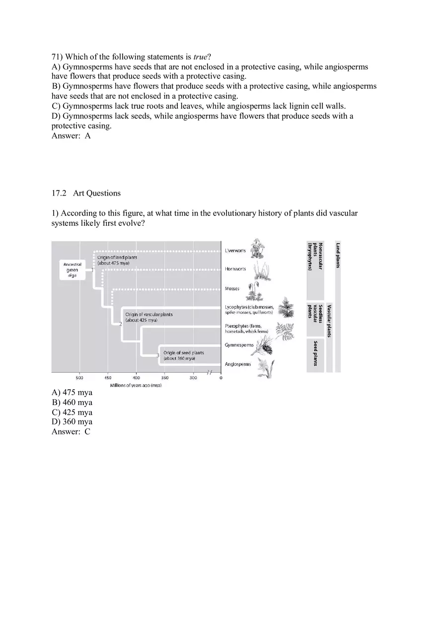 The Evolution of Plant and Fungal Diversity Answer Key 47-71 + Bonus - Page 10