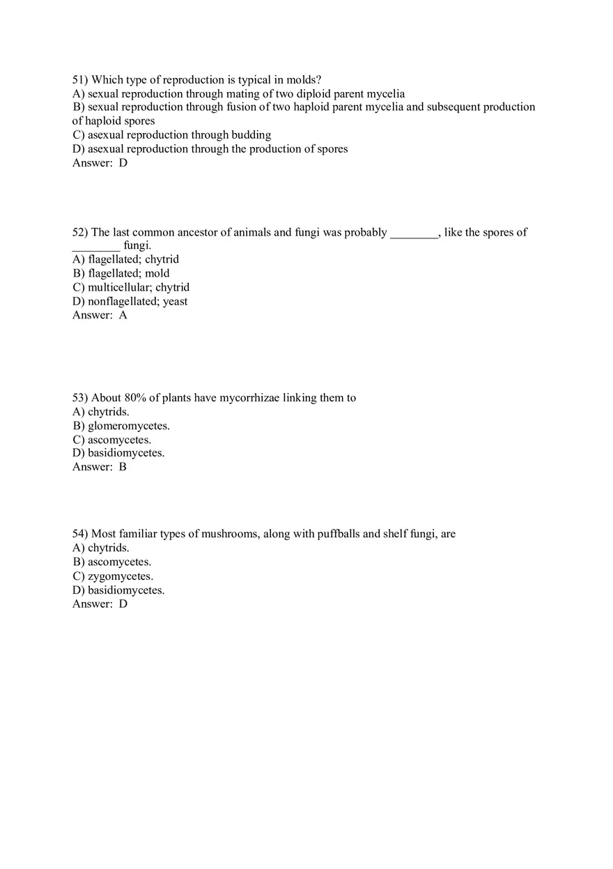 The Evolution of Plant and Fungal Diversity Answer Key 47-71 + Bonus - Page 2