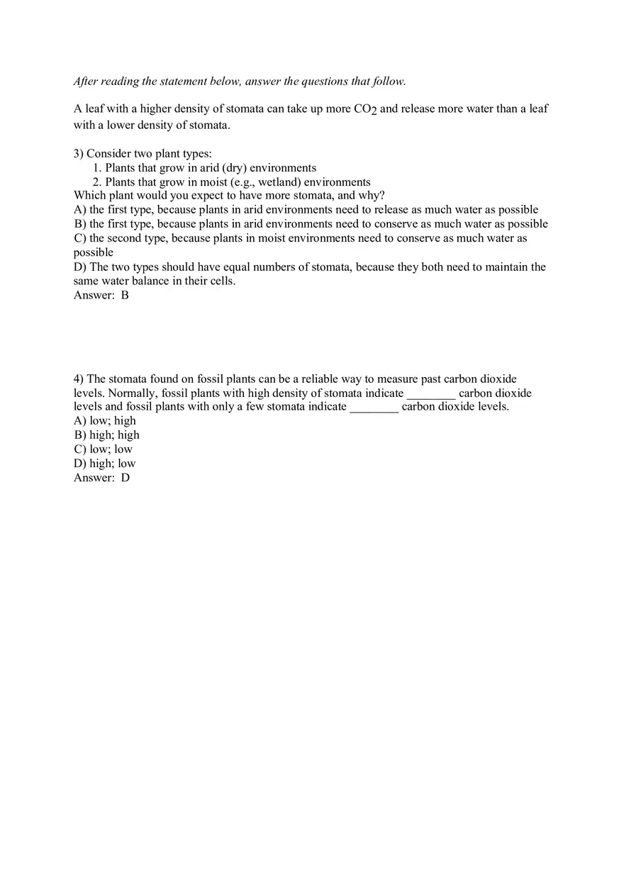 The Evolution of Plant and Fungal Diversity Answer Key 47-71 + Bonus - Page 3