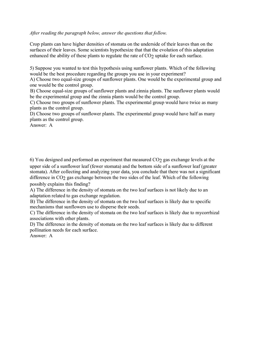 The Evolution of Plant and Fungal Diversity Answer Key 47-71 + Bonus - Page 4