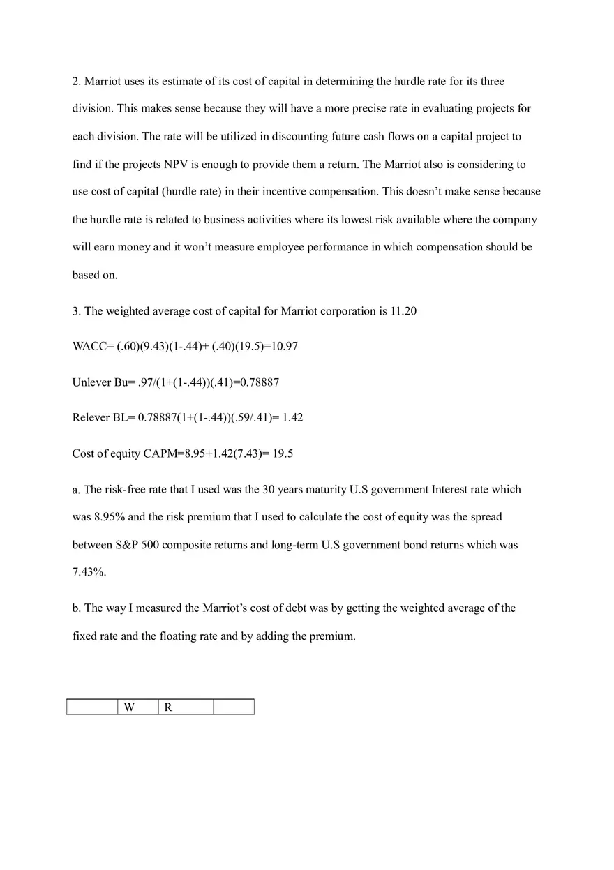 Marriot Corporation Case - Page 2