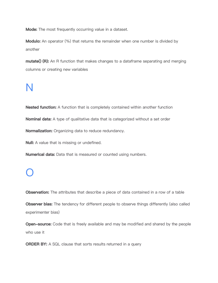 Data Analytics Terms - Page 9