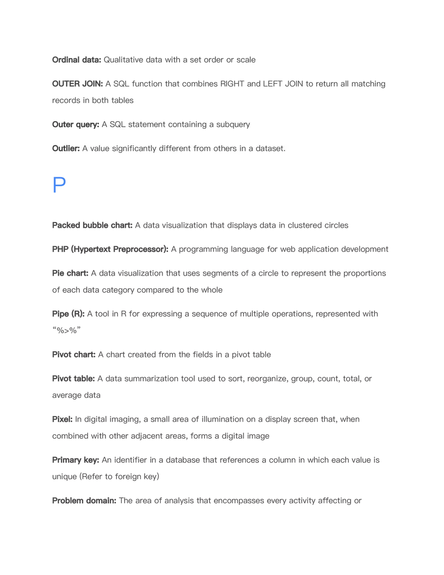 Data Analytics Terms - Page 10