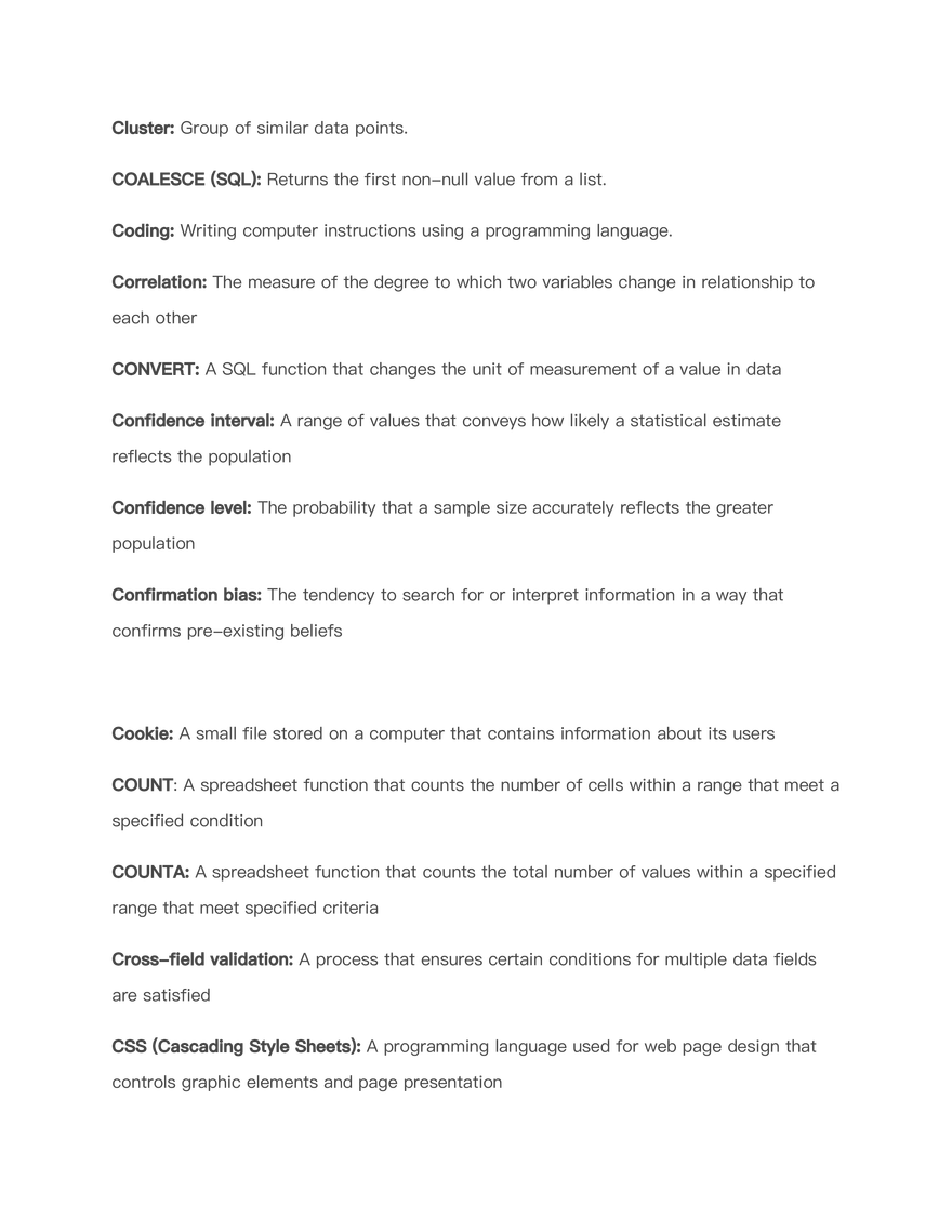 Data Analytics Terms - Page 19