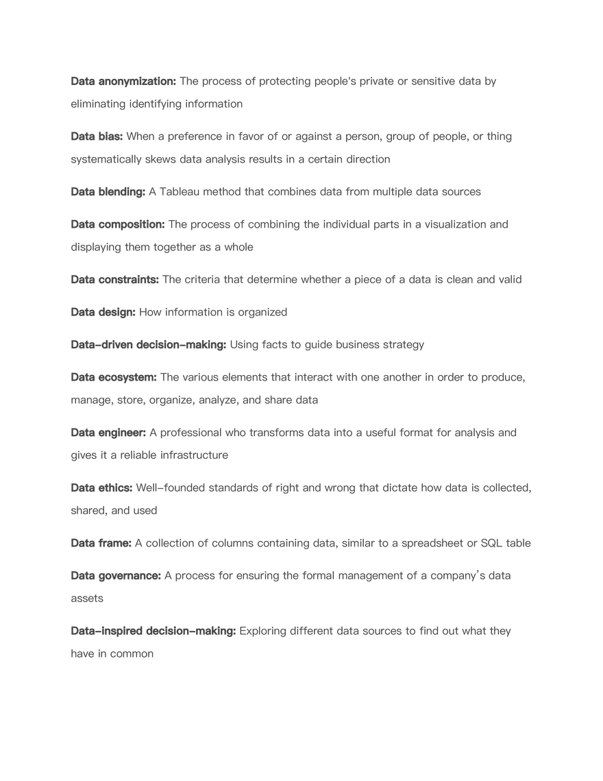 Data Analytics Terms - Page 21