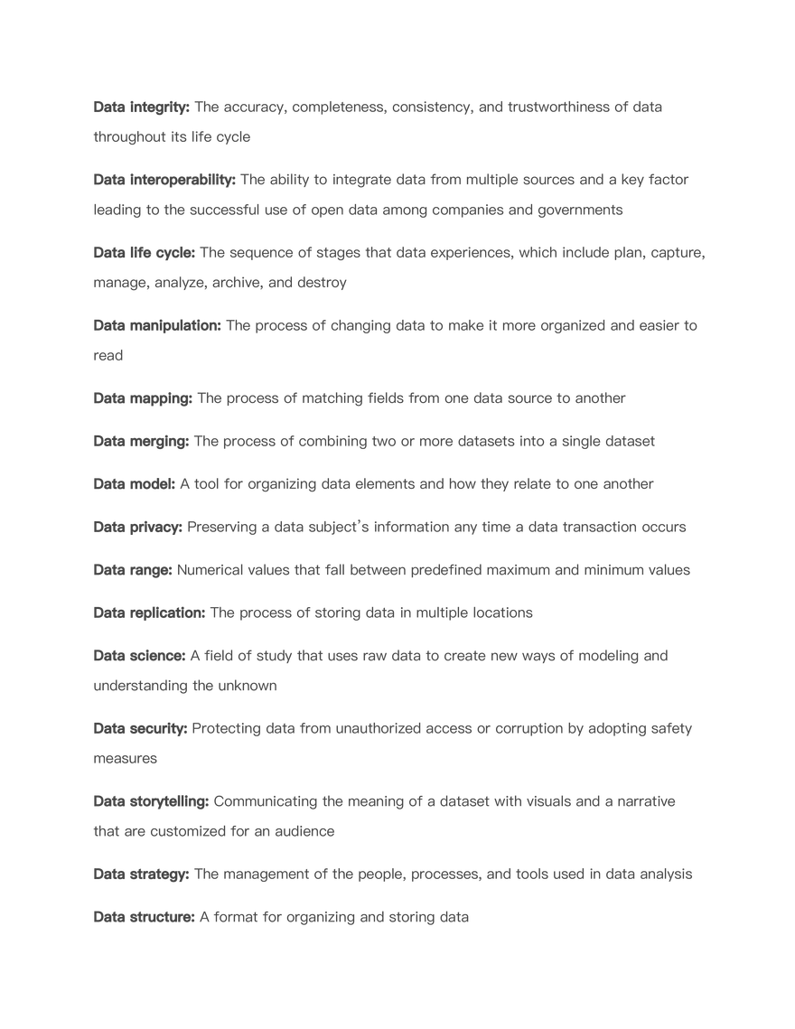 Data Analytics Terms - Page 22
